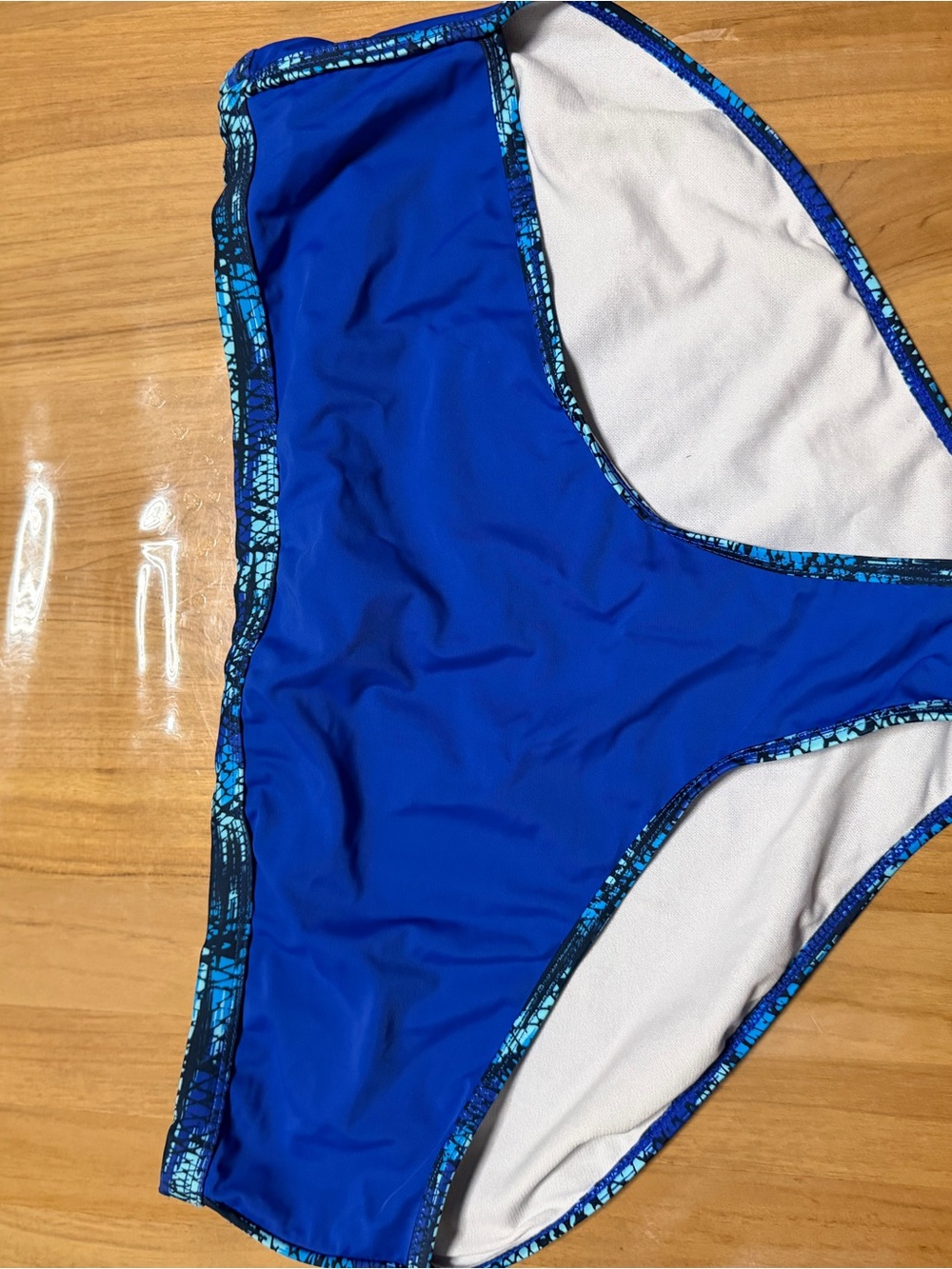 RBX Blue Mosaic-Trim Bikini Bottom